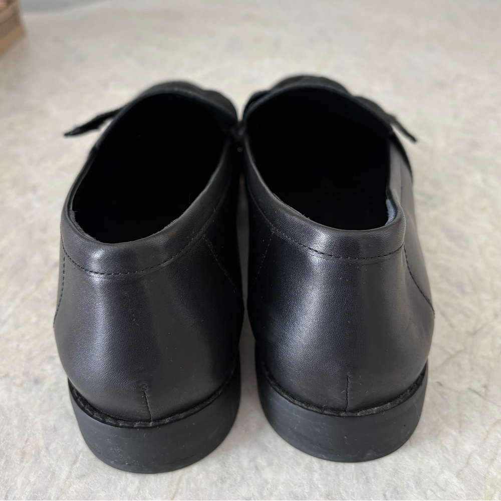 Quince Italian Leather Bow Penny Loafer Black Sz10 - Picture 4 of 5